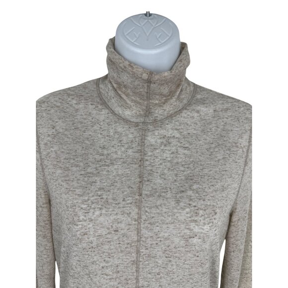 Free People Intimately Beige Heathered Long Sleeve Turtleneck Tunic Top Womens M - Picture 2 of 8